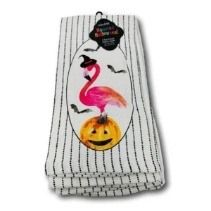Colordrift Haunted Halloween 2er Pack Küchentücher Flamingo Kürbis Fledermäuse - Bild 1 von 2