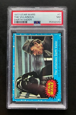 1977 Topps Star Wars The Villainous DARTH VADER #7 Rookie Card RC - PSA 7 - Image 1 of 2