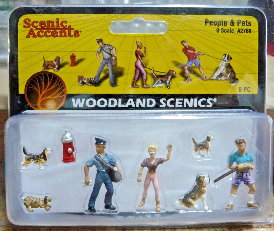 O scale Figures Dogs PEOPLE & PETS Woodland Scenics People # 2768 - Image 1 of 2