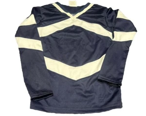 Cheerleader Dance V neck Top Girls S Long sleeve blue /white Alleson - Picture 1 of 4