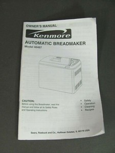 kenmore automatic bread maker model ktr2300 manual