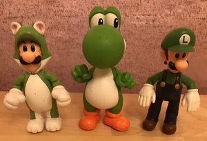Super Mario Nintendo Cat Luigi, Yoshi & Luigi Poseable Toy Figures Bundle. 2015. - Picture 1 of 11