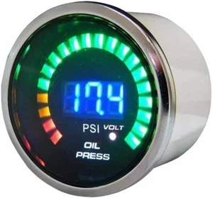 Autotecnica Electronic Oil Pressure Gauge LCD Digital Dual Display Black 52mm - Picture 1 of 1