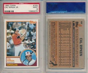 Cal Ripken Jr. Orioles HOF 1983 Topps #163 PSA 9 Mint x070 2nd Year - Picture 1 of 1