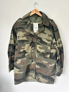 Zara Woman Camouflage Jacket Full Zip Button Up Oversized Size Extra Small - Picture 1 of 11