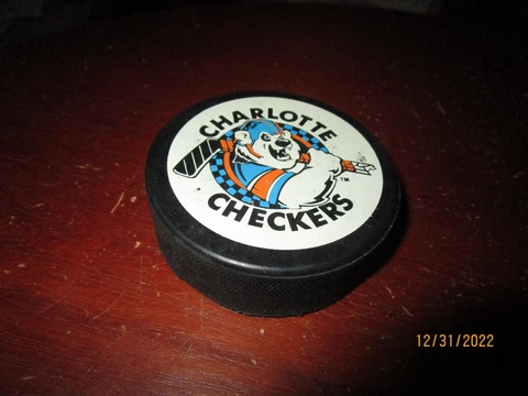 Vintage Charlotte Checkers Official ECHL Hockey Puck Cover