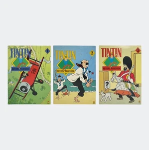 Tintin Action Playbook Complete Volumes 1-3 - Vintage Magnet 1988, 1st Edition - Picture 1 of 24