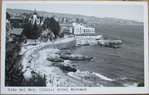 Viña del Mar, Santiago, Chile 1952 Realphoto Postcard, Hotel Miramar, Rppc - Picture 1 of 1