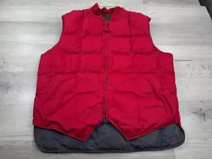 Vintage Eddie Bauer Vest Mens L Red Gray Goose Downlight Puffer Jacket Down 90s - Picture 1 of 9