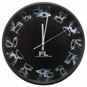 FUTURA LABORATORIOS 2000 RELOJ DE PARED NEGRO Raro Limitado FL Pointman Totalmente Nuevo - Imagen 1 de 6