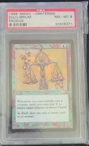 MTG NM Equilibrium x1 COLOR ERROR Exodus COTTON CANDY MISPRINT PSA RARE CYANLESS - Picture 1 of 3