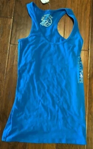 Solid Blue Tank Top Size M Junior's Planet Gold NWT - Picture 1 of 4