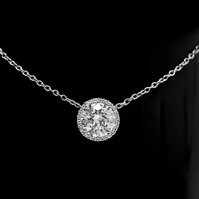 Colgante de diamantes tratados blancos de 10 quilates ¡Gran brillo y brillo color F certificado! Foto 1 de 4