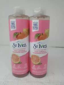 2 pack St. Ives Exfoliating Body Wash Pink Lemon & Mandarin Orange 22 Fl Oz - Picture 1 of 2