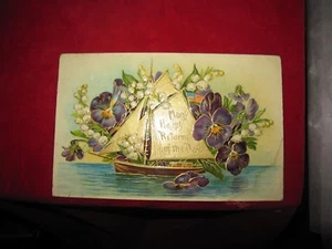 Vintage Many Happy Returns of the Day Vintage Embossed Post Card 1909 - Picture 1 of 9