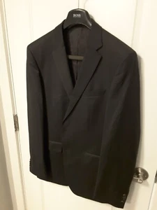 Hugo Boss "TheJam75/Sharp3" Black Wool 2-Button Classic Suit Men's Size 40 L - Picture 1 of 23