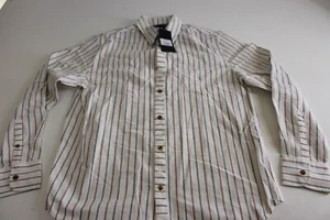 NWT Five Four Stripe LONG SLEEVE SHIRT Large L Slim 16 x 34/35 - Picture 1 of 6