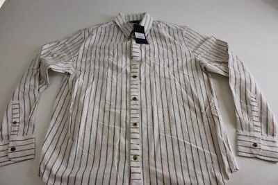 NUEVO CON ETIQUETAS Five Four Stripe CAMISA MANGA LARGA Grande L Slim 16 x 34/35  Foto 1 de 4