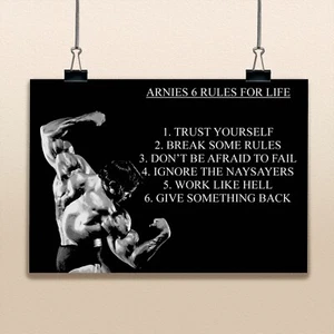 Zitat #6 Poster inspiriert von Arnies Regeln des Lebens Bodybuilder Motivation Foto - Bild 1 von 12