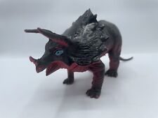 Vintage 1987 Triceratops Figure 9” Red & Black Dinosaur Toy