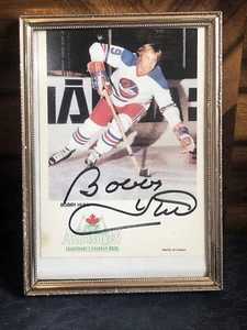 ML Vintage Gold Framed “Golden Jet”Autographed Bobby Hull Picture Algonquin Beer - Picture 1 of 10