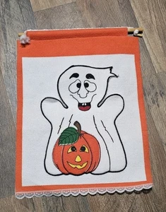 Vintage Halloween Geist Herbst Haus Flagge Banner bestickt Wandbehang - Bild 1 von 2