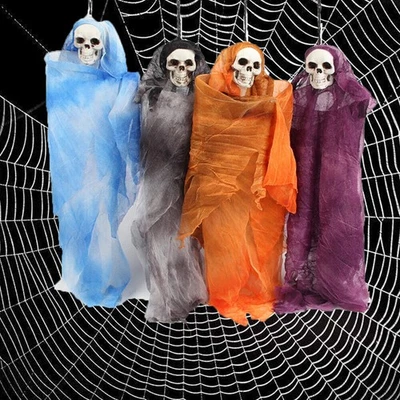 Calavera de miedo esqueleto Halloween fantasma volador decoraciones colgantes Foto 1 de 4