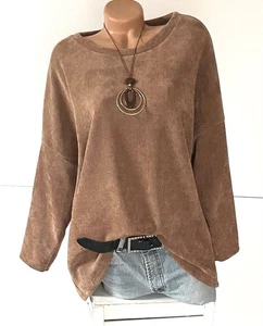 NEU s schöne Tunika,Pulli,Shirt,Bluse,Kette,Cord Look,Oversize,Gr.44,46,48,NEU - Bild 1 von 10