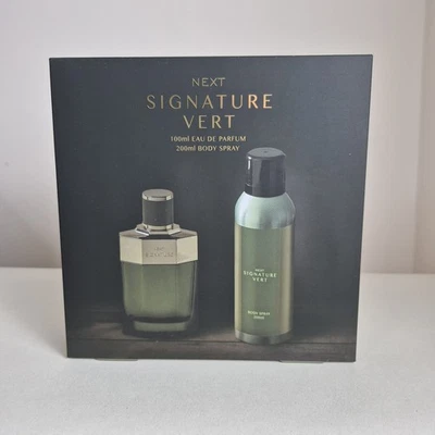 Next Signature Vert 100 ml Eau De Parfum 200ml Body Spray Gift Set Mens - Image 1 of 4