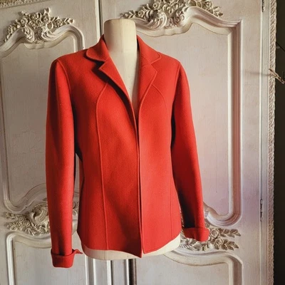 Chaqueta Blazer Vintage Talbots Lana Abierta Naranja Mujer Talla 10 Foto 1 de 4