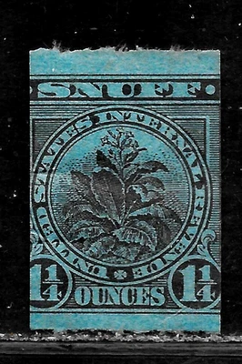 HICK GIRL-USED U.S. I. R.  1 1/4  OUNCES  SNUFF TAX STAMP       X5963 - Image 1 of 2