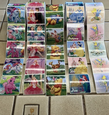 SMILE MAKERS STICKER ROLL PRINCESSES, MY LITTLE PONY, BARBIE, POOH - CHOOSE ITEM