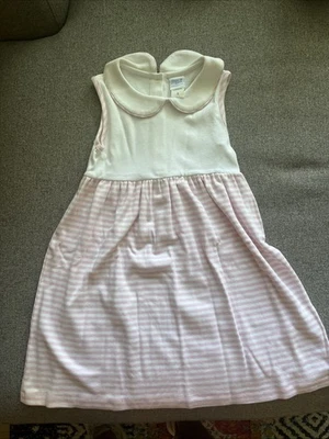 Vestido Bailey Niños Niñas Talla 6 Rosa Blanco Rayas Algodón Sin Mangas Foto 1 de 3