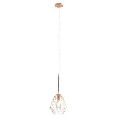 Deco 79 Metal Pendant Light Cooper Color With Bulb H-59254, 10"W / 90"H - Image 1 of 2
