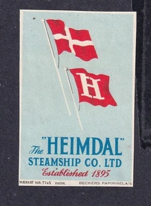 Denmark Poster Stamp HEIMDAL STEAMSHIP CO - Picture 1 of 1