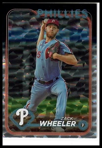 2024 Topps #262 Zack Wheeler Silver Crackle Foil Philadelphia Phillies - Imagen 1 de 2