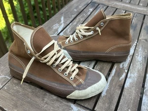 vintage 40s 50s pro us keds made usa duck boot sneaker contract brown 7.5 rare - Picture 1 of 12