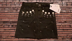 Hudson Girls' Size 6 Black Denim Mini Skirt - Picture 1 of 4