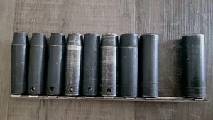 Snap On 9pc 1/2 Drv 6Pt Impact Deep Socket Set 10,11,12,13,14,16,17,18 SIMM - Picture 1 of 5