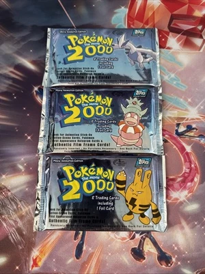 Topps Pokemon La Película 2000 3 Booster Pack JUEGO DE ARTE Foto 1 de 2