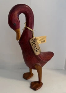 DCUK Pato de Madera “Ian” Figura Madera Escultura Adorno con Etiqueta - Imagen 1 de 20