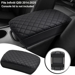 Fit Infiniti Q50 2014-2025 Center Console Middle Arm Rest Lid Cover Pad Black - Bild 1 von 7