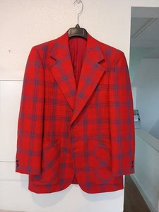 Chaqueta de traje clásico para hombre Glen Hill Clothing exclusivamente Armer & Boyd roja/azul - Imagen 1 de 20