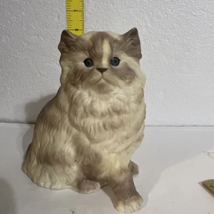 Munro 1995 Bronceado Gato del Himalaya Ojos Azules Figura Musical Caja de Música Edelweiss - Imagen 1 de 5