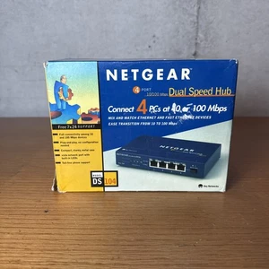 NETGEAR 10/100 Mbps Pro Series Dual Speed 4-portowy koncentrator DS104 fabrycznie nowy - Zdjęcie 1 z 6