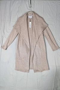 Neu mit Etikett! Steve Madden Open Drape Front Slub Knit Jacket Taupe Size LARGE No Belt  - Bild 1 von 8
