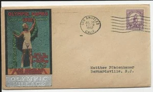 Olimpiadi 1932 Los Angeles RARO VILLAGGIO OLIMPICO copertina cachet - Foto 1 di 1