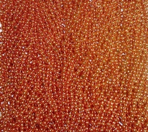 12 Orange Round Mardi Gras Beads Necklaces Party Favors 1 dozen Lot - Picture 1 of 2