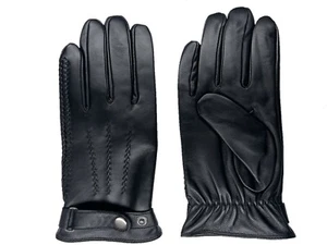 Men's GENUINE SHEEPSKIN soft leather Braided winter gloves w/ Cashmere lining   - Picture 1 of 9