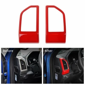2x Dashboard Air Conditioning Vent Cover Frame Decor Trim for Ford F150 2015 up - Foto 1 di 9